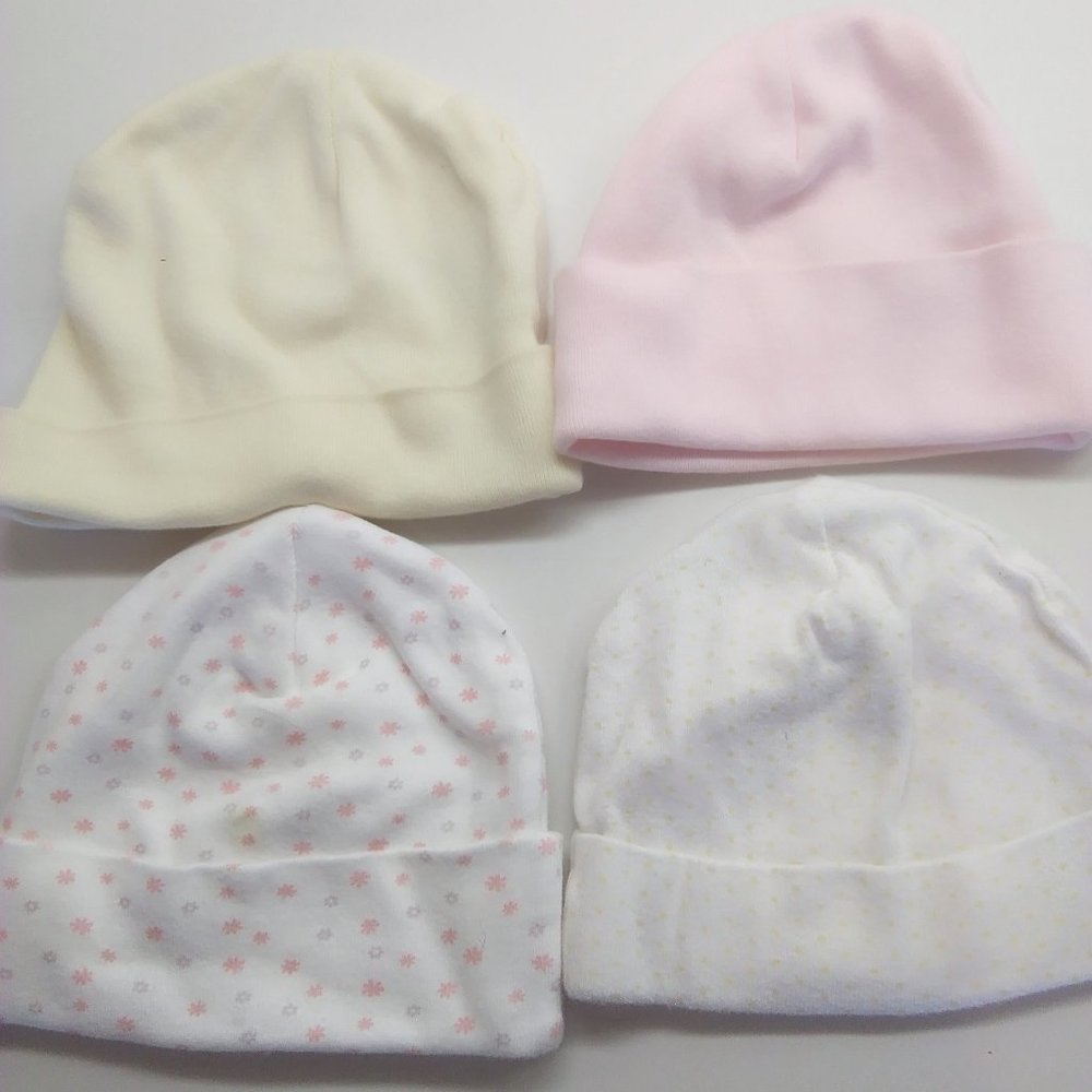 Baby Girls' 4 Gerber Knit Caps